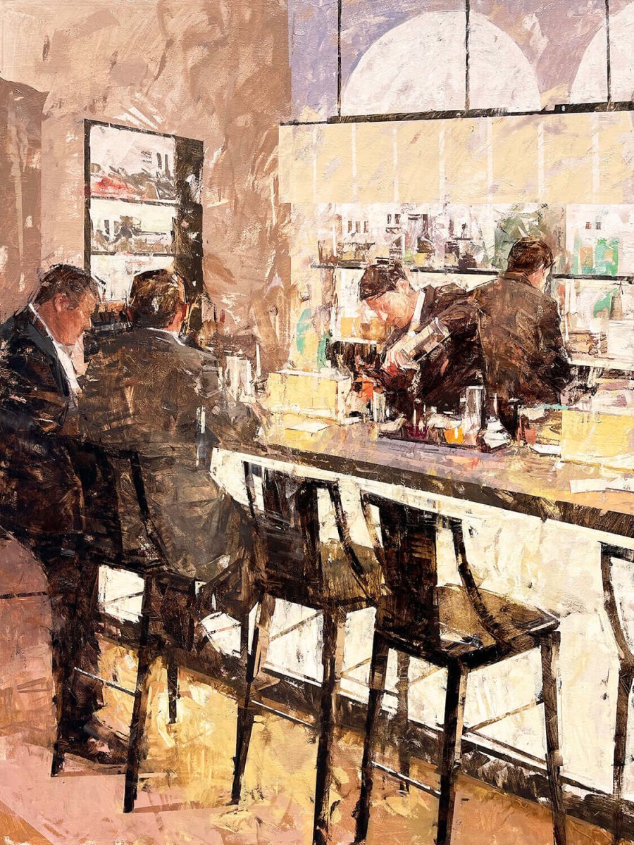 A Seat at the Bar by Mark Bailey at LePrince Galleries